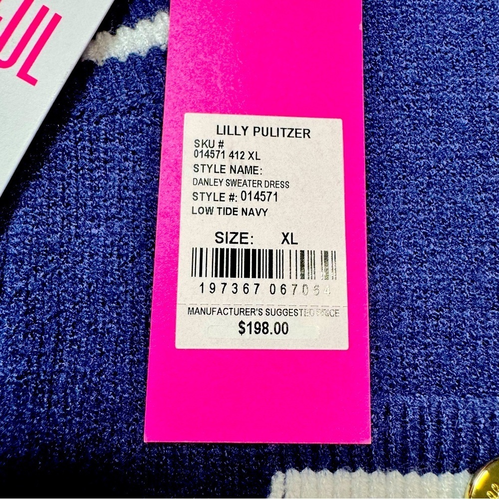 NWT New $198 Lilly Pulitzer Danley Sweater Navy Knit Dress Size XL - Picture 7 of 9